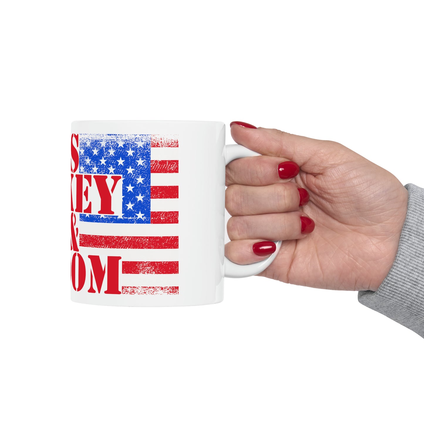 Cigars Whiskey Guns & Freedom Mug, 11oz