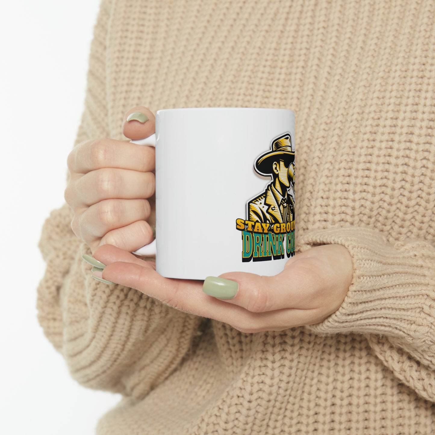 Stay Grounded Drink Coffee Mug, 11oz