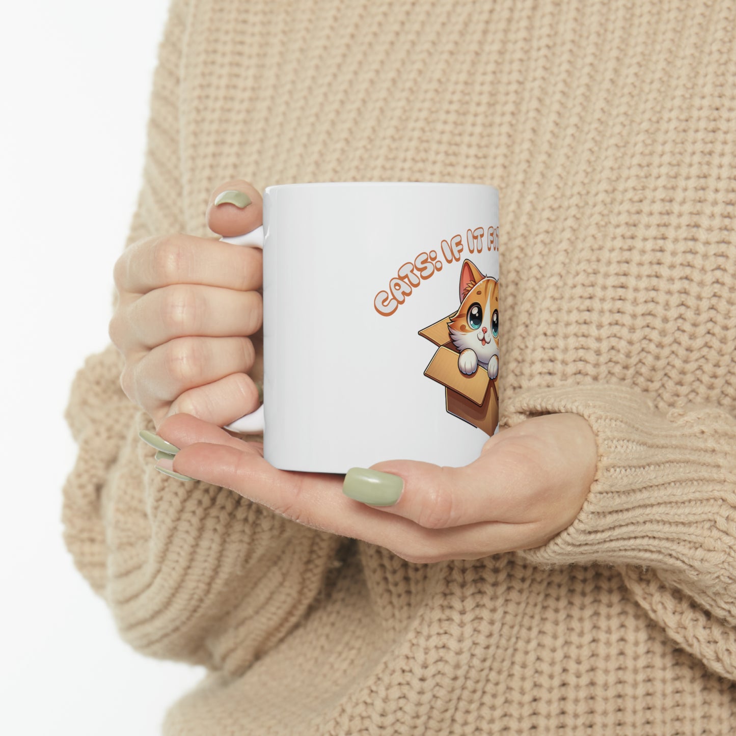 Cats: if it fits, it sits Mug, 11oz