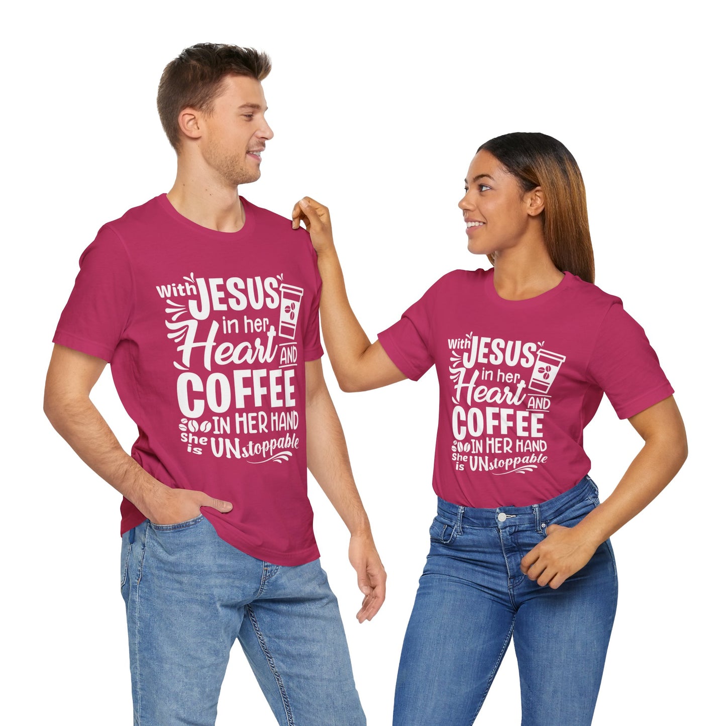 With Jesus in her heart and Coffee in her hand Tee