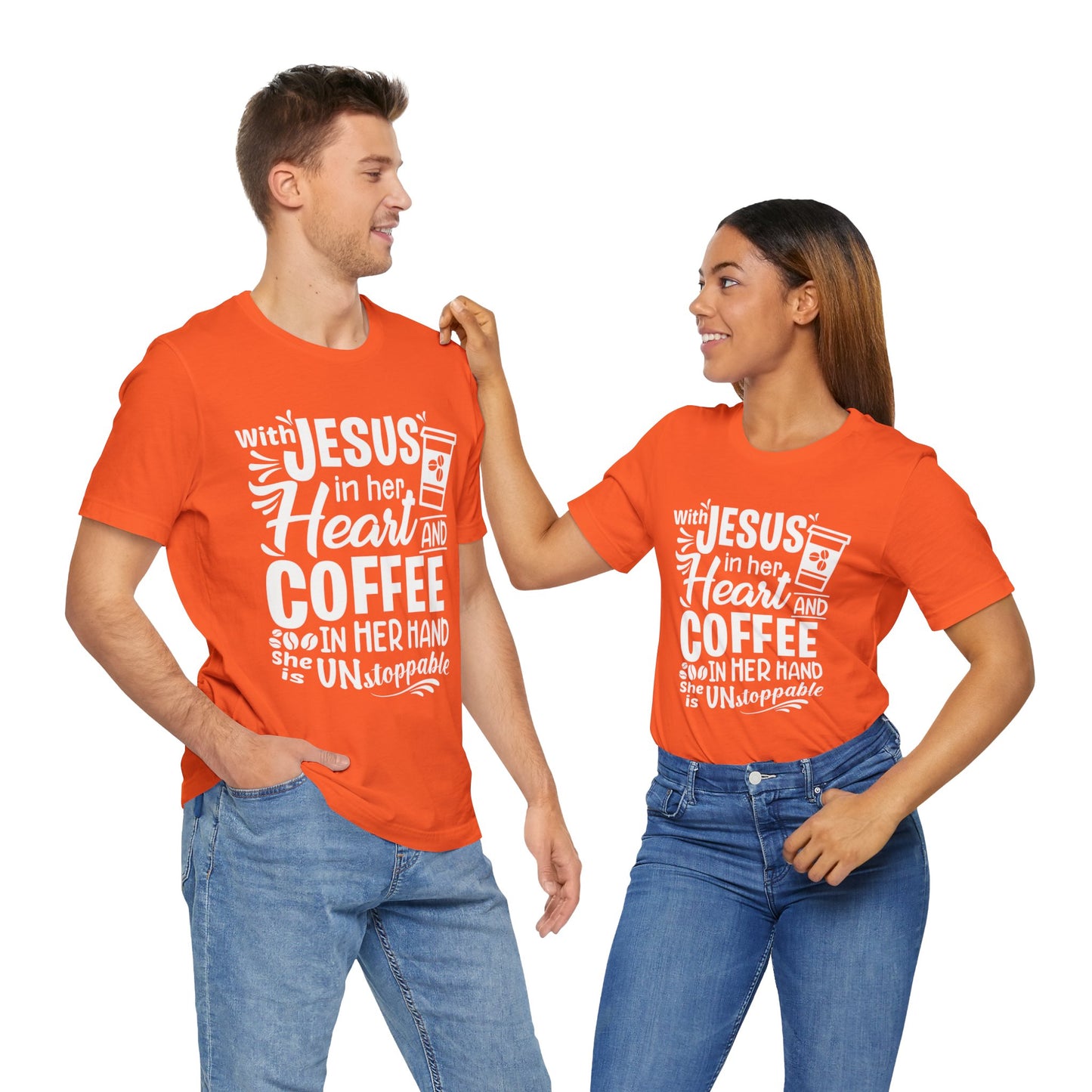 With Jesus in her heart and Coffee in her hand Tee